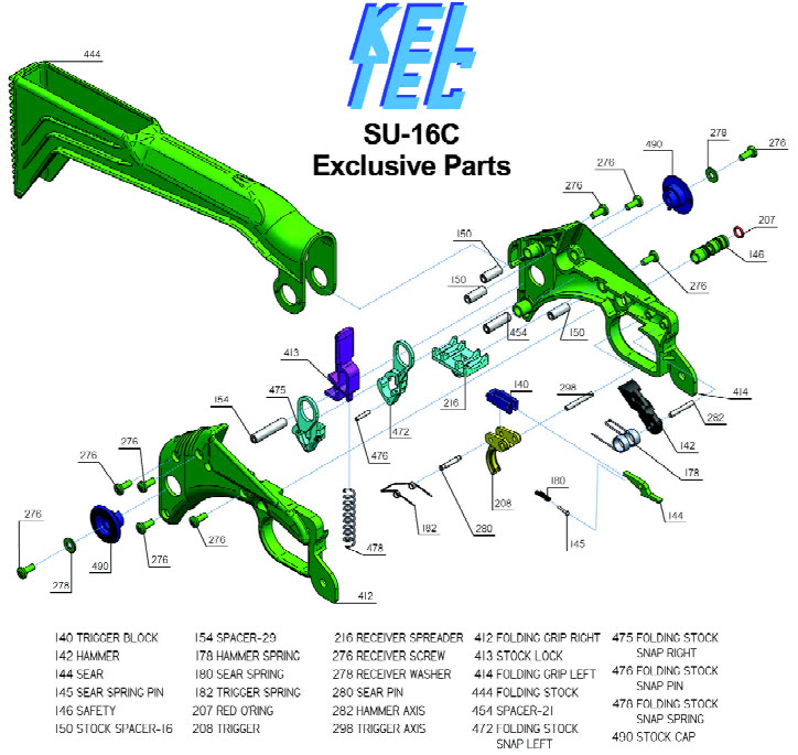 KEL-TEC SU-16C Exclusive Parts Exploded View